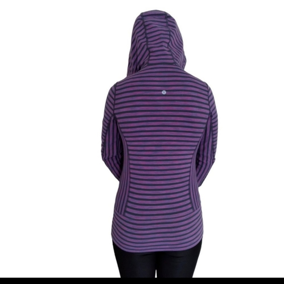 Lululemon • in stride purple + black striped jacket with hood + zipper pockets🤩 - Picture 3 of 8